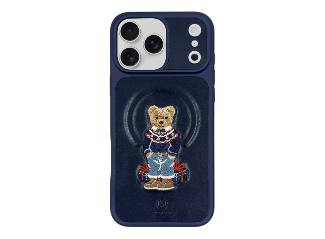 Etui skórzane ZuckBear Aristo do iPhone 17 Pro Max – granatowe