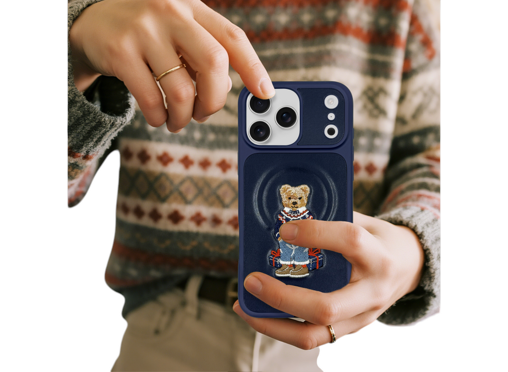 Etui skórzane ZuckBear Aristo do iPhone 17 Pro Max – granatowe