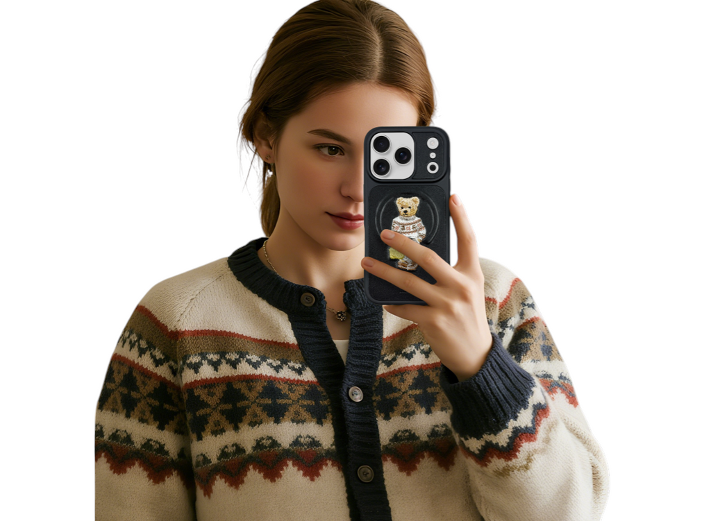 Etui skórzane ZuckBear Aristo do iPhone 17 Pro Max – granatowe