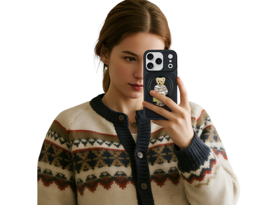 Etui skórzane ZuckBear Aristo do iPhone 17 Pro Max – granatowe